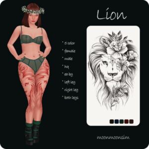 Lion Tattoo By Moonmoonsim Sims 4 CC