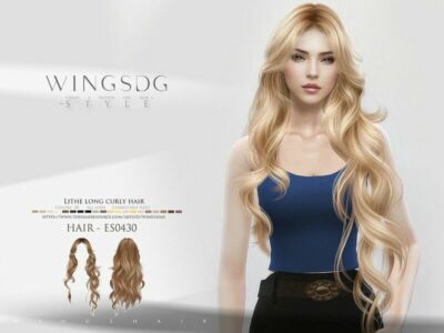 Lithe Long Curly Hair For / Female By Wingssims Sims 4 CC