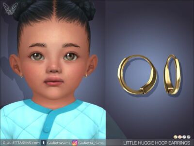 Little Huggie Hoop Earrings For Infants By Giulietta Sims 4 CC