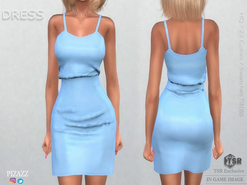 Little Silk Dress By Pizazz Sims 4 CC