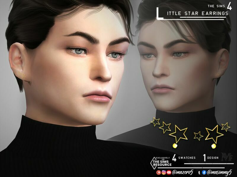 Little Star Earrings By Mazero5 Sims 4 CC