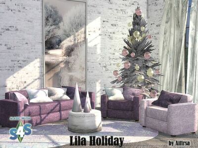 Living Room Lila Holiday By Aifirsa Sims 4 CC