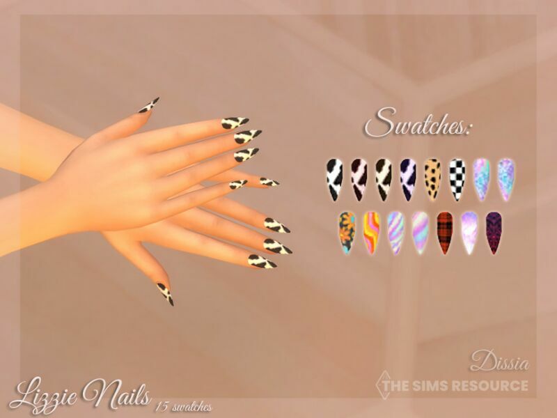 Lizzie Nails By Dissia Sims 4 CC