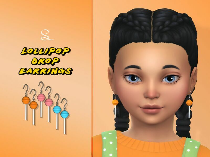 Lollipop Drop Earrings For Kids By Simlasya Sims 4 CC