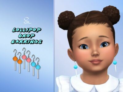 Lollipop Drop Earrings For Toddlers By Simlasya Sims 4 CC