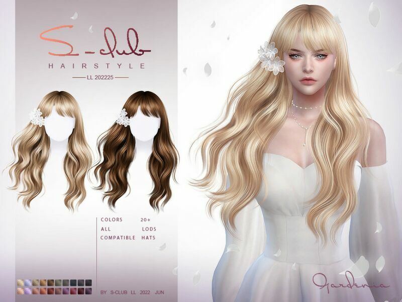 sims 4 cc long flowing hair gardenia by s club 2