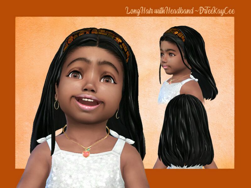 Long Hair With Headband ~ Toddler By Drteekaycee Sims 4 CC