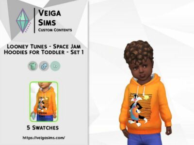 Looney Tunes Space JAM Hoodies For Toddler – SET 1 Sims 4 CC