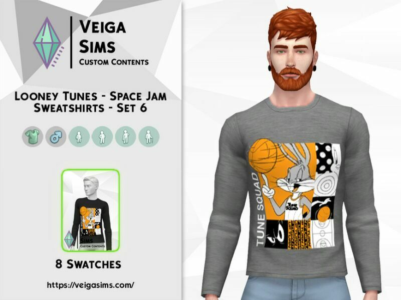 Looney Tunes – Space JAM Sweatshirt – SET 6 Sims 4 CC