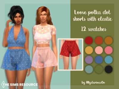 Loose Polka DOT Shorts With Elastic By Mysteriousoo Sims 4 CC