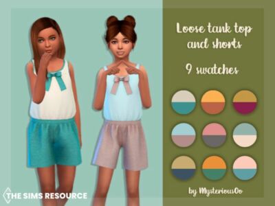 Loose Tank TOP And Shorts By Mysteriousoo Sims 4 CC