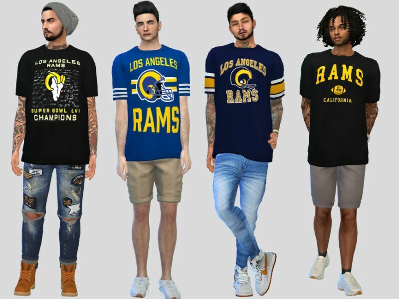 LOS Angeles Rams Tees (Request) By Mclaynesims Sims 4 CC