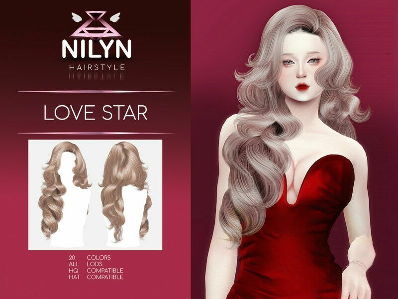 Love Star Hair – NEW Mesh By Nilyn Sims 4 CC