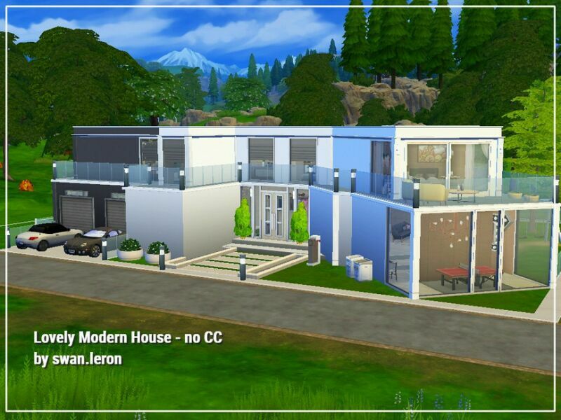 Lovely Modern House – NO CC Sims 4 CC