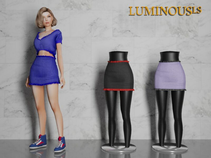 LS SET15 -Leika Skirt- By Luminousls Sims 4 CC