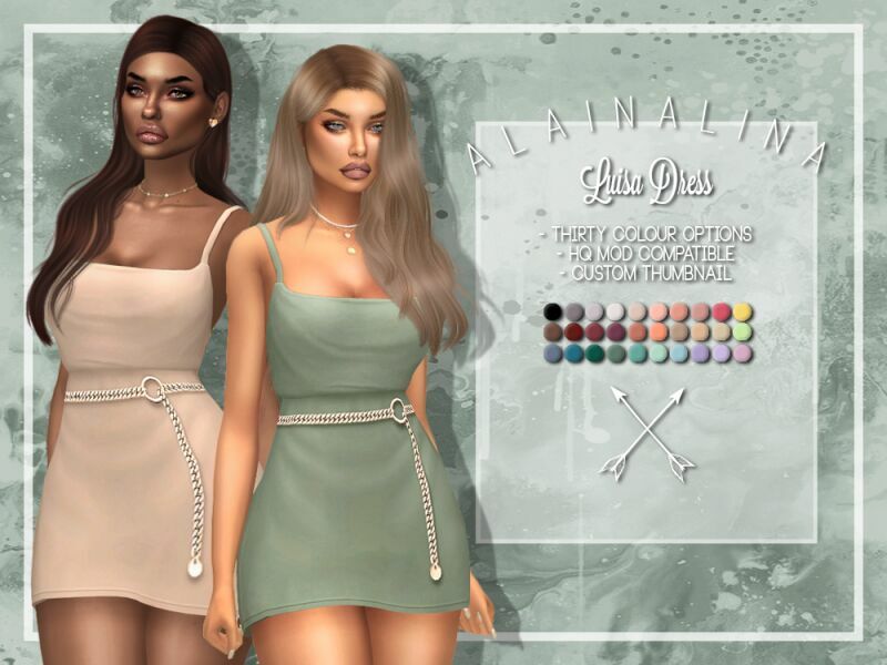 Luisa Dress By Alainalina Sims 4 CC