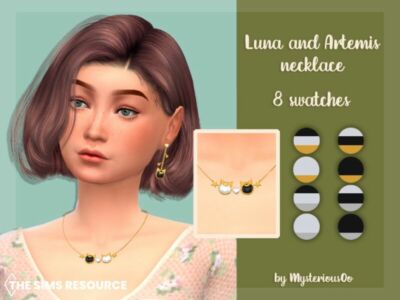 Luna And Artemis Necklace By Mysteriousoo Sims 4 CC