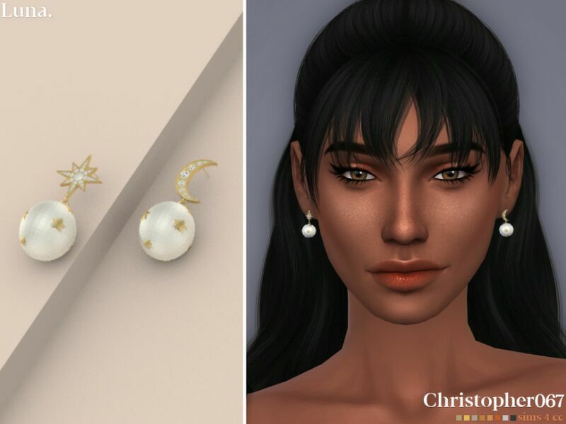 Luna Earrings By Christopher067 Sims 4 CC