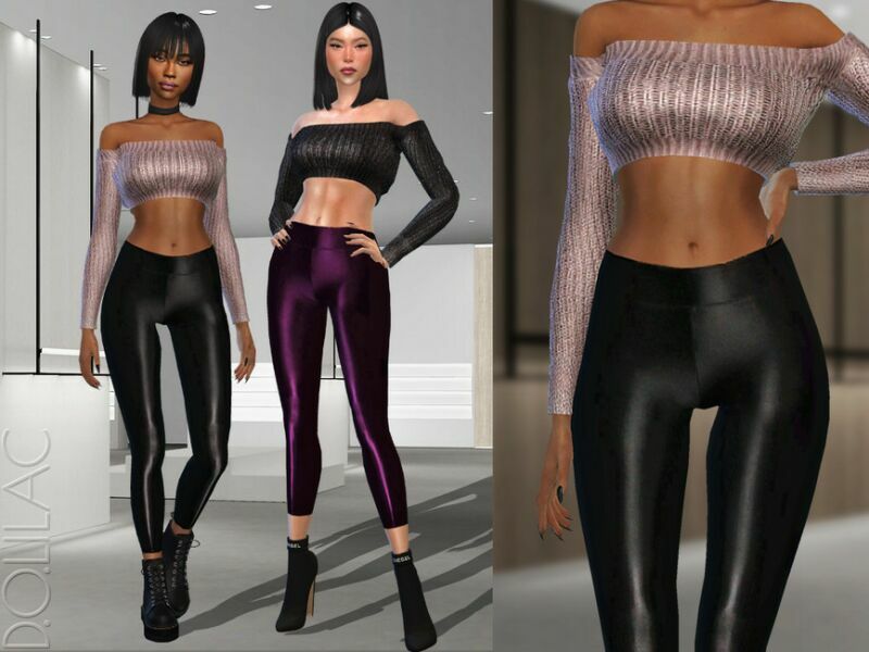 Lustrous High Waist Legging [SET] DO326 Sims 4 CC