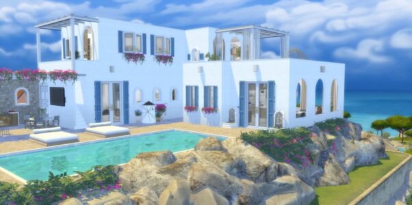 Luxury Greek Villa CC Build By Similebuilds Sims 4 CC