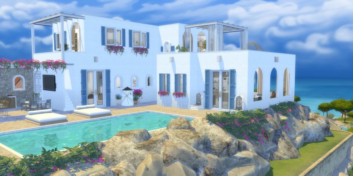 Luxury Greek Villa CC Build By Similebuilds Sims 4 CC