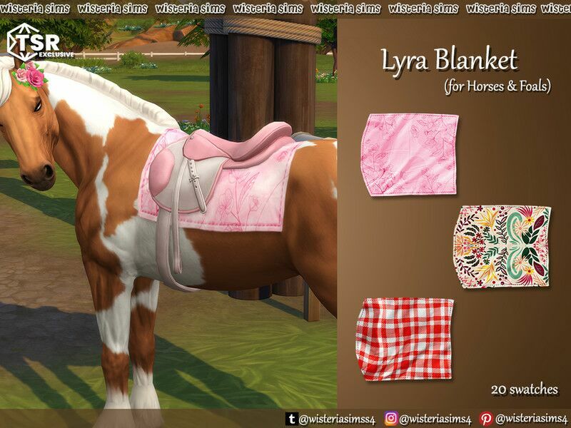 Lyra Blanket For Horses & Foals By Wisteriasims Sims 4 CC