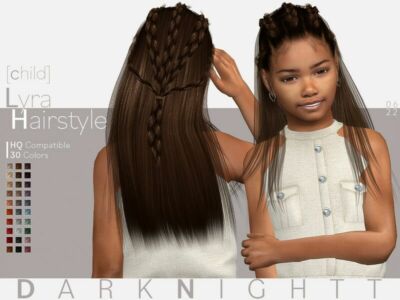 Lyra Hairstyle [Child] By Darknightt Sims 4 CC