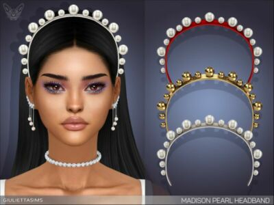 Madison Pearl Headband By Feyona Sims 4 CC