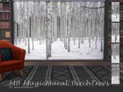 Magic Mural Birch Trees By Matomibotaki Sims 4 CC