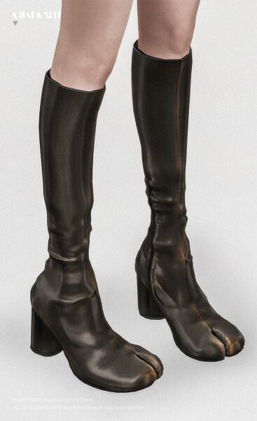 sims 4 cc maison martin margiela tall tabi boots by charonlee 2