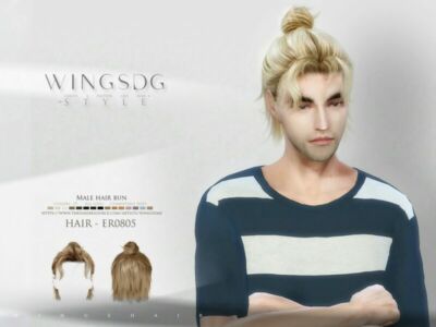 Male Hair BUN ER0805 By Wingssims Sims 4 CC