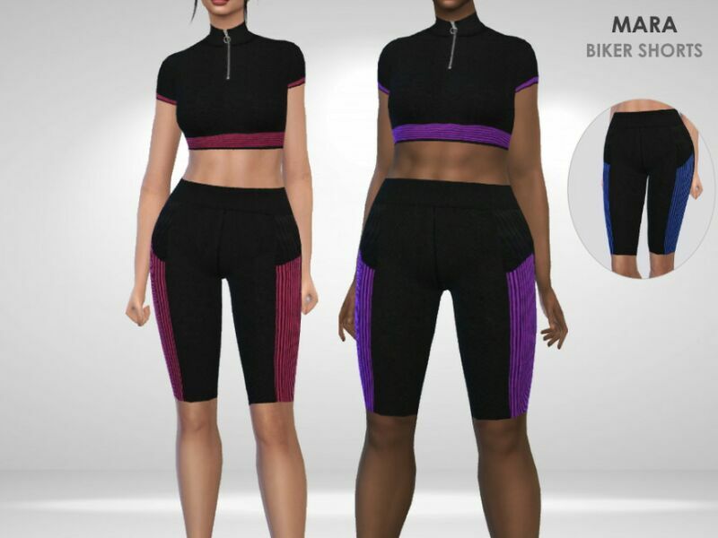 Mara Biker Shorts By Puresim Sims 4 CC