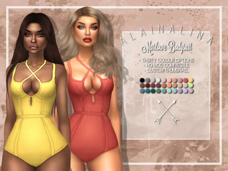 Marlowe Bodysuit By Alainalina Sims 4 CC