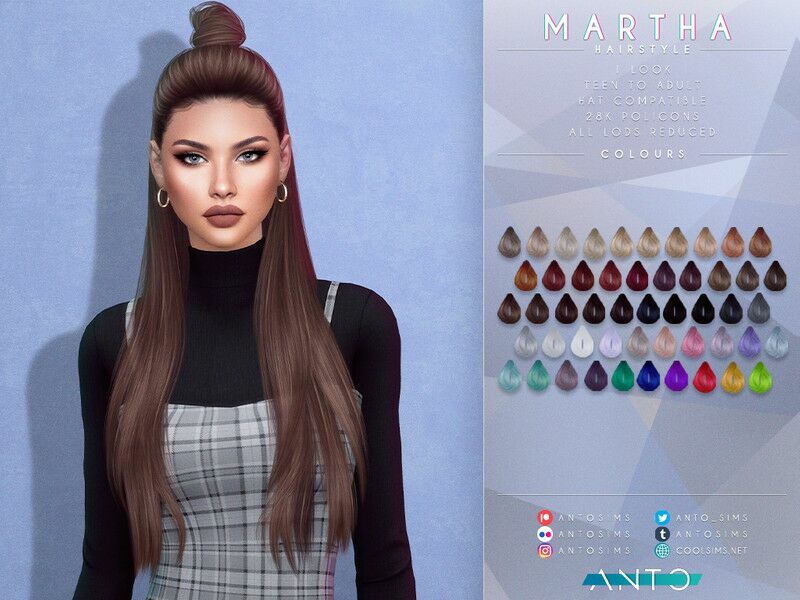 Martha Hairstyle Sims 4 CC