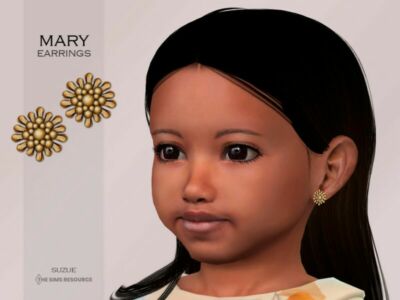 Mary Earrings Toddler By Suzue Sims 4 CC