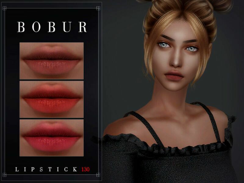 sims 4 cc matte lipstick 130 by bobur3 2