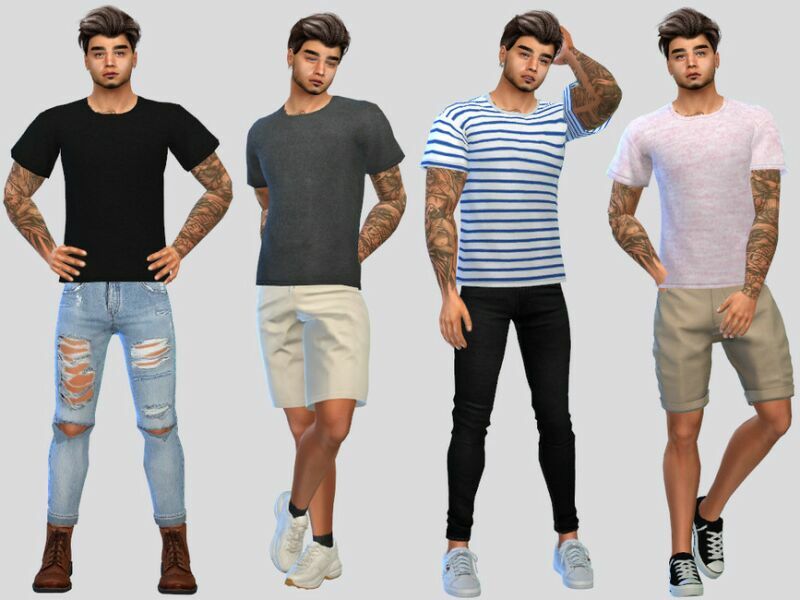 Mens Basic TEE V2 By Mclaynesims Sims 4 CC