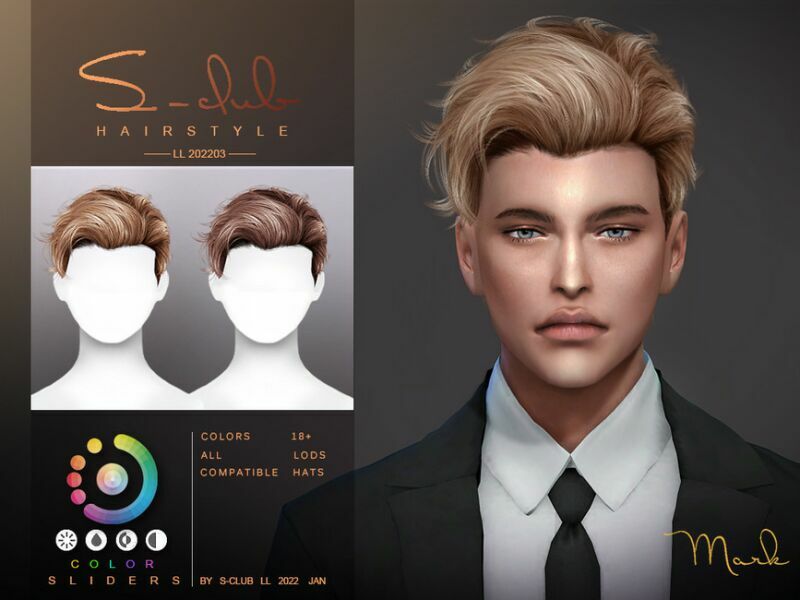 Men’S Short Hair (Mark) By S-Club By S-Club Sims 4 CC