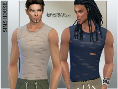 Men’S Sleeveless T-Shirt With Holes Sims 4 CC