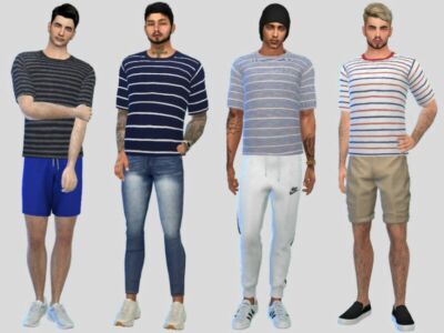 Men’S Stripes Tees By Mclaynesims Sims 4 CC