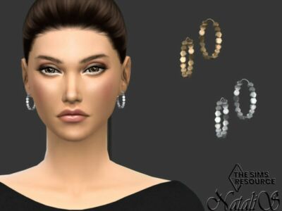 Metal Sequin Mini Hoop Earrings By Natalis Sims 4 CC