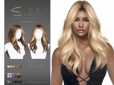 Mi-Long Wavy Hairstyle (Capucine 030722) By S-Club By S-Club Sims 4 CC