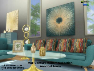 Mid-Century Modern Collection Annabel Room By Kardofe Sims 4 CC