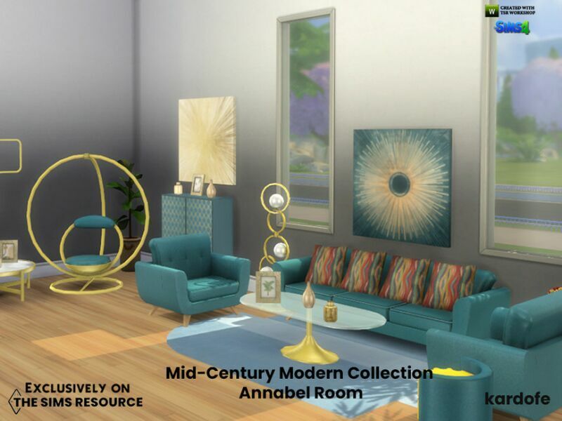 sims 4 cc mid century modern collection annabel room by kardofe 2