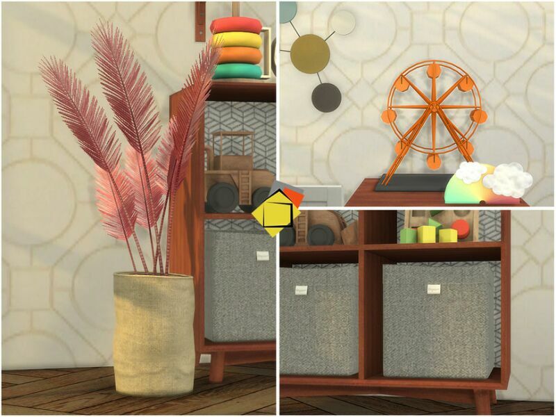 sims 4 cc mid century modern gorby toddler bedroom extra by onyxium 3