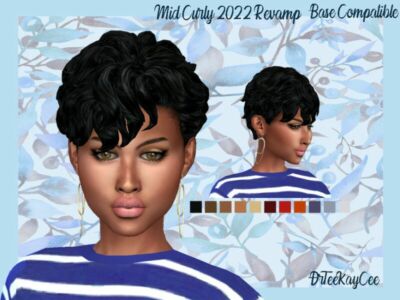 MID Curly BOB – NOW MID Curly Revamped By Drteekaycee Sims 4 CC