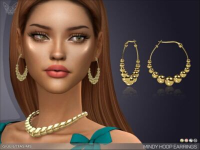 Mindy Hoop Earrings By Feyona Sims 4 CC