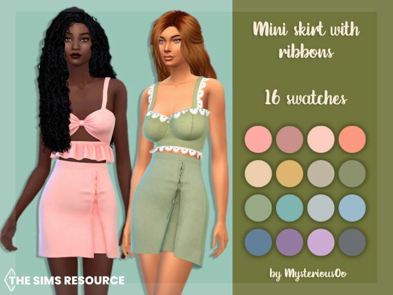 Mini Skirt With Ribbons By Mysteriousoo Sims 4 CC