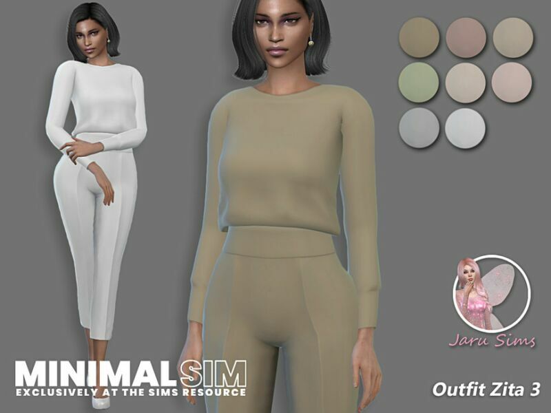 Minimal SIM Outfit Zita 3 Sims 4 CC