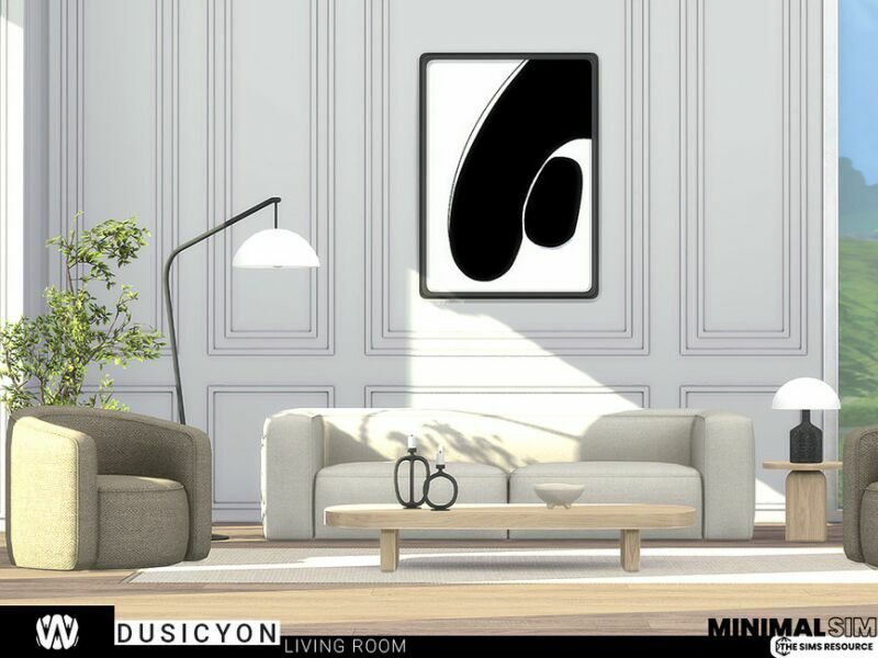 Minimalsim – Dusicyon Living Room By Wondymoon Sims 4 CC